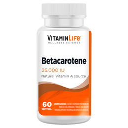 VitaminLife Betacaroteno 25000UI 60 Cápsulas