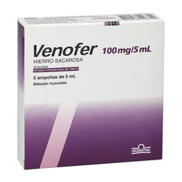 Product image of Venofer Hierro 100mg Inyectable 5 Ampollas