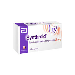 Synthroid (R) Levotiroxina Sódica 25mcg 60 Comprimidos