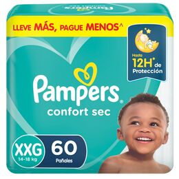 Pañales Pampers Confort Sec Talla XXG 60 Unidades