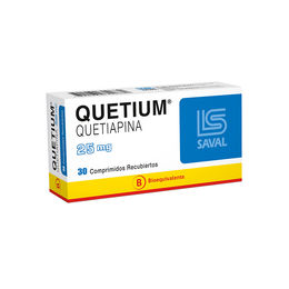 Product image of Quetium (B) Quetiapina 25mg 30 Comprimidos Recubiertos