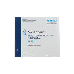 Menopur Menotropina 75UI Inyectable 5 Frasco-Ampolla