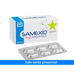 Samexid Lisdexanfetamina 70mg 30 Cápsulas