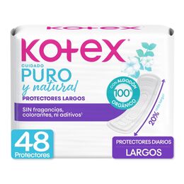 Protector Largo Kotex Puro y Natural 48 Unidades