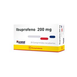 Ibuprofeno (B) 200mg 20 Comprimidos Recubiertos - Ascend laboratories