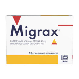 Product image of Migrax Paracetamol / Cafeí­na / Dihidroergotamina 10 Comprimidos Recubiertos