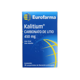 Product image of Kalitium (R) Carbonato de Litio 450mg 30 Comprimidos Prolongados