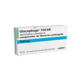 Product image of Glucophage XR (R) Metformina 750mg 30 Comprimidos Prolongados