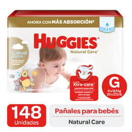 Pañales Huggies Natural Care G 148 Unidades