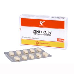 Zinlergia (B) Fexofenadina 120mg 30 Comprimidos Recubiertos