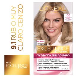 Product image of Tintura Excellence Creme 9.1 Rubio Ceniza Claro - L'oréal