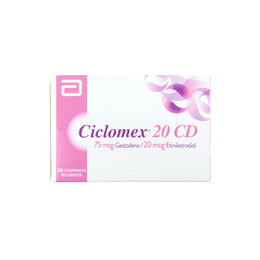 Product image of Ciclomex 20 CD Etinilestradiol / Gestodeno 28 Comprimidos Recubiertos