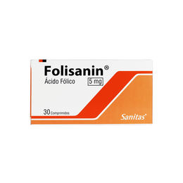 Product image of Folisanin Ácido Fólico 5mg 30 Comprimidos