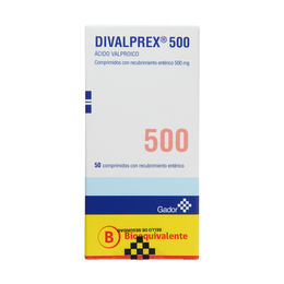 Divalprex (B) Ácido Valproico 500mg 50 Comprimidos Recubiertos