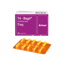 T4 - Bagó (B) Levotiroxina 75mcg 50 Comprimidos Flexidosis - T4-bago