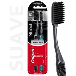 Cepillo De Dientes Colgate Slim Soft Black 2 Unidades