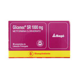 Glicenex SR (B) Metformina 1000mg 30 Comprimidos Prolongados