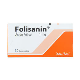 Folisanin Ácido Fólico 1mg 30 Comprimidos