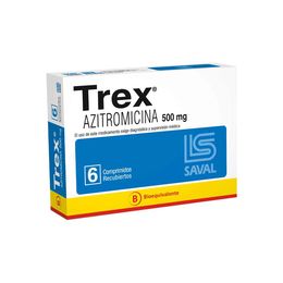 Trex (B) Azitromicina 500mg 6 Comprimidos Recubiertos