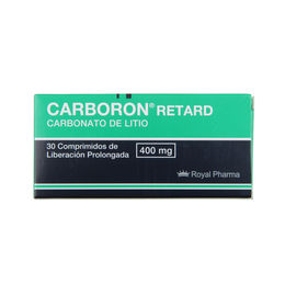 Product image of Carboron Retard Carbonato de Litio 400mg 30 Comprimidos Prolongados