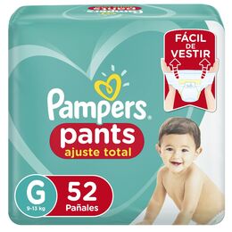 Pampers Pants Ajuste Total Pañales Desechables Talla G 52 Unidades