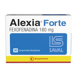 Alexia Forte (B) Fexofenadina 180mg 30 Comprimidos Recubiertos