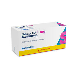 Cidimus XL (B) Tacrolimus 1mg 50 Cápsulas Prolongadas