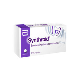 Synthroid (R) Levotiroxina Sódica 75mcg 60 Comprimidos