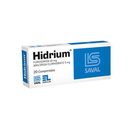 Hidrium Furosemida / Amilorida 40mg/5mg 20 Comprimidos