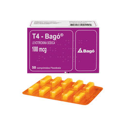 T4 - Bagó (B) Levotiroxina 100mcg 50 Comprimidos Flexidosis - T4-bago