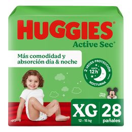 Pañales Active Sec Talla XG 28 Unidades - Huggies