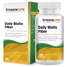 VitaminLife Probiótico Daily Biotic Fibra 60 Cápsulas