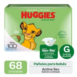 Pañales Desechables Huggies Active Sec G 68 Unidades