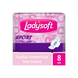 Toalla Higiénica Ladysoft Sport Ultradelgada Tela Suave 8un