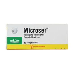 Microser (B) Betahistina 8mg 60 Comprimidos