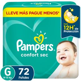 Pañales Desechables Pampers Confort Sec G 72 Unidades