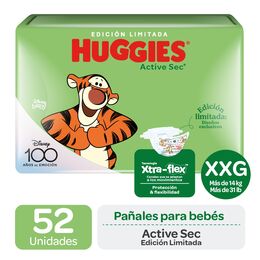 Pañales Desechables Huggies Active Sec XXG 52 Unidades