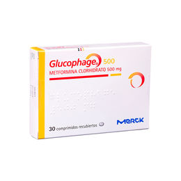 Glucophage (R) Metformina 500mg 30 Comprimidos Recubiertos