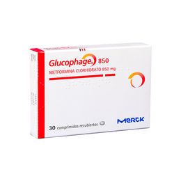 Product image of Glucophage Forte (R) Metformina 850mg 30 Comprimidos Recubiertos