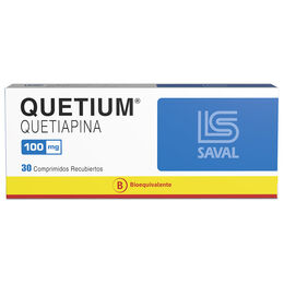 Product image of Quetium (B) Quetiapina 100mg 30 Comprimidos Recubiertos