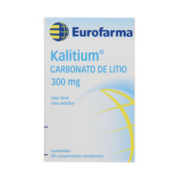 Kalitium (R) Carbonato de Litio 300mg 50 Comprimidos Recubiertos