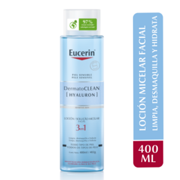 Eucerin DermatoCLEAN Loción Micelar Limpiadora Facial 3x1 Día y Noche 400ml