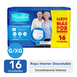 Ropa Interior Plenitud Protect Plus G/XG 16 Unidades