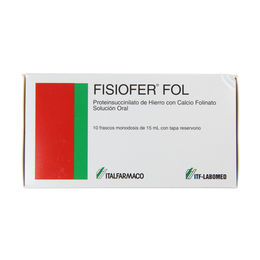 Fisiofer Fol Folinato Cálcico / Proteinsuccinilato De Hierro 10 Frascos