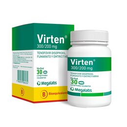 Virten (B) Emtricitabina / Tenofovir 200/300 30 Comprimidos Recubiertos