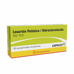 Product image of Losartan / Hidroclorotiazida (B) 50/12.5 30 Comprimidos Recubiertos
