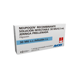 Neupogen (R) Filgrastim 30MU/0.5ml Inyectable 1 Jeringa Prellenada