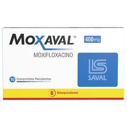 Moxaval (B) Moxifloxacino 400mg 10 Comprimidos Recubiertos