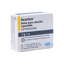 Acantex Ceftriaxona 1g Inyectable IV 1 Ampolla