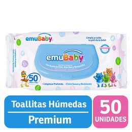 Toallitas Humedas Premium para Bebés 50 Unidades - Emuwipes